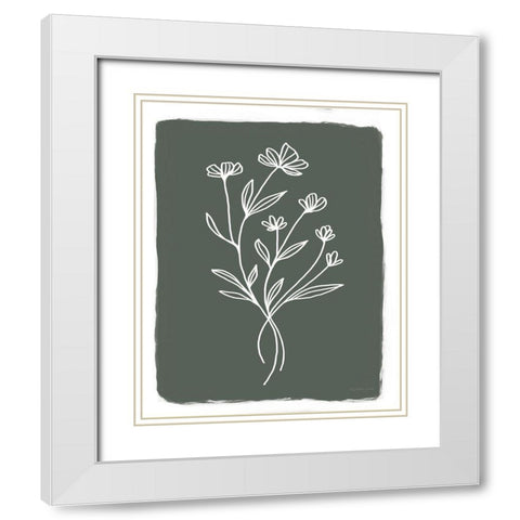 Green Botanical II White Modern Wood Framed Art Print with Double Matting by Tyndall, Elizabeth