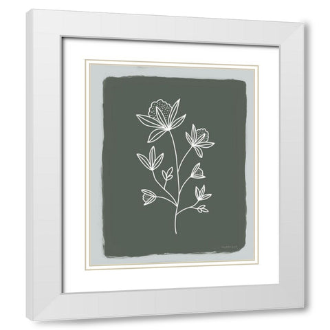 Green Botanical III White Modern Wood Framed Art Print with Double Matting by Tyndall, Elizabeth