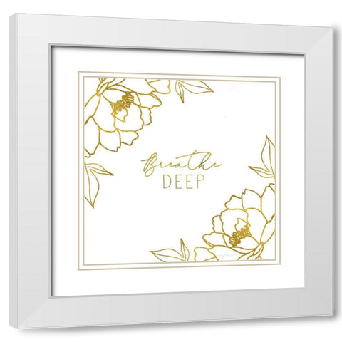 Breathe Deep White Modern Wood Framed Art Print with Double Matting by Tyndall, Elizabeth