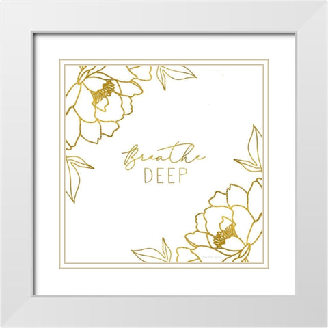 Breathe Deep White Modern Wood Framed Art Print with Double Matting by Tyndall, Elizabeth