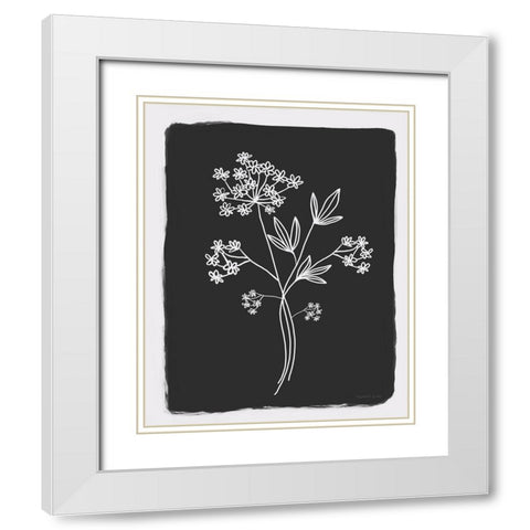 Charcoal Botanical I White Modern Wood Framed Art Print with Double Matting by Tyndall, Elizabeth