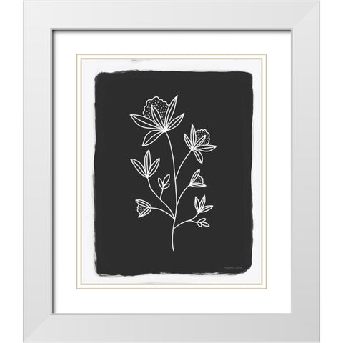 Charcoal Botanical III White Modern Wood Framed Art Print with Double Matting by Tyndall, Elizabeth