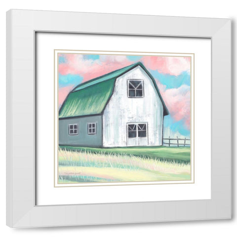 Farmhouse Barn White Modern Wood Framed Art Print with Double Matting by Tyndall, Elizabeth