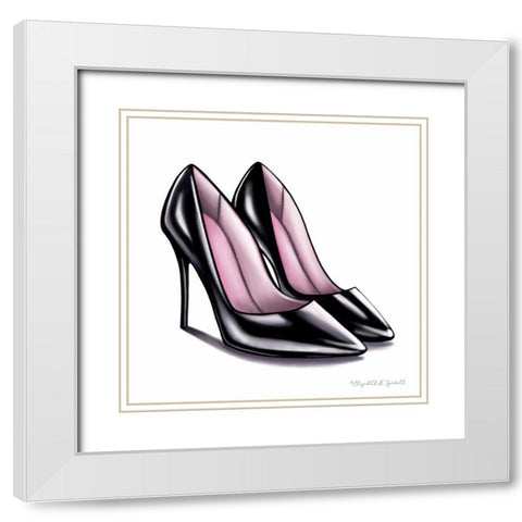 Black High Heels White Modern Wood Framed Art Print with Double Matting by Tyndall, Elizabeth