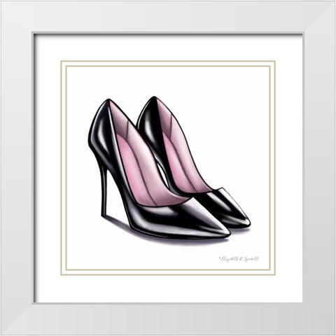 Black High Heels White Modern Wood Framed Art Print with Double Matting by Tyndall, Elizabeth