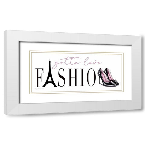 Paris Fashion White Modern Wood Framed Art Print with Double Matting by Tyndall, Elizabeth