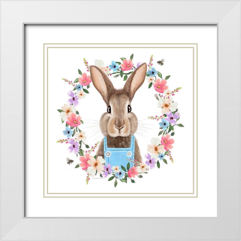 Easter Bunny White Modern Wood Framed Art Print with Double Matting by Tyndall, Elizabeth