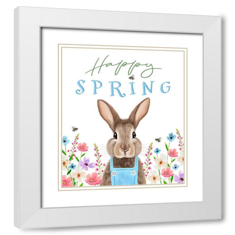 Happy Spring White Modern Wood Framed Art Print with Double Matting by Tyndall, Elizabeth