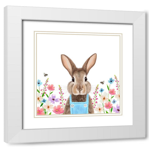 Easter Bunny White Modern Wood Framed Art Print with Double Matting by Tyndall, Elizabeth