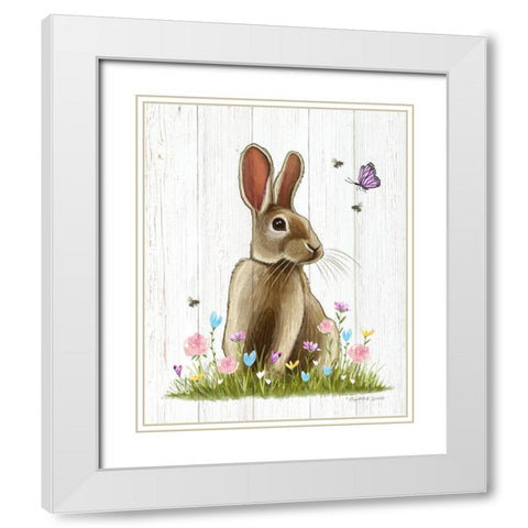 Easter Rabbit White Modern Wood Framed Art Print with Double Matting by Tyndall, Elizabeth