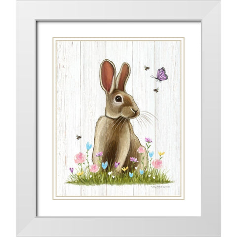 Easter Rabbit White Modern Wood Framed Art Print with Double Matting by Tyndall, Elizabeth