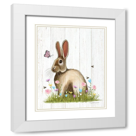 Easter Rabbit II White Modern Wood Framed Art Print with Double Matting by Tyndall, Elizabeth