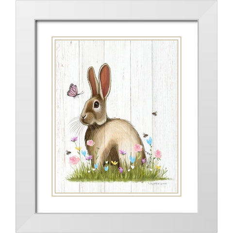 Easter Rabbit II White Modern Wood Framed Art Print with Double Matting by Tyndall, Elizabeth