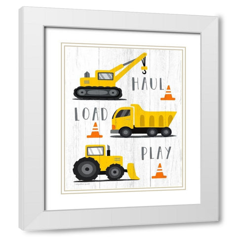 Haul-Load-Play White Modern Wood Framed Art Print with Double Matting by Tyndall, Elizabeth