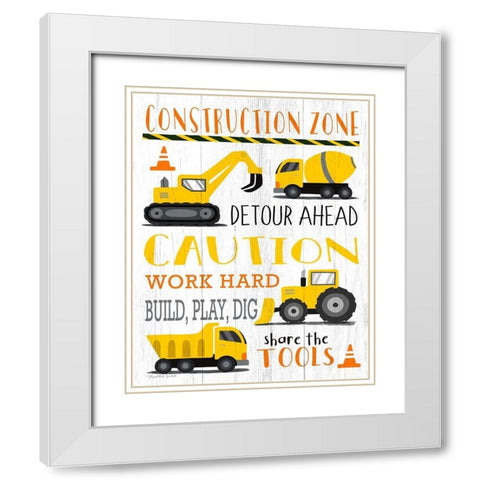 Construction Zone White Modern Wood Framed Art Print with Double Matting by Tyndall, Elizabeth