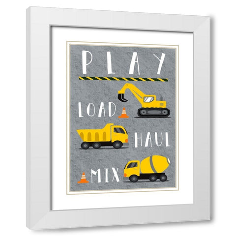Play White Modern Wood Framed Art Print with Double Matting by Tyndall, Elizabeth