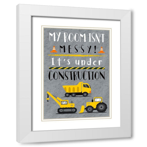 Under Construction White Modern Wood Framed Art Print with Double Matting by Tyndall, Elizabeth