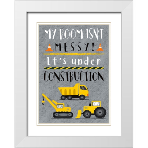 Under Construction White Modern Wood Framed Art Print with Double Matting by Tyndall, Elizabeth
