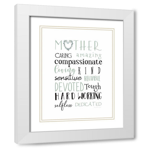 Mother White Modern Wood Framed Art Print with Double Matting by Tyndall, Elizabeth