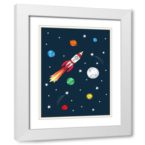 Space White Modern Wood Framed Art Print with Double Matting by Tyndall, Elizabeth