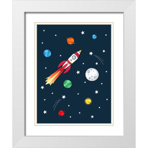 Space White Modern Wood Framed Art Print with Double Matting by Tyndall, Elizabeth