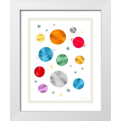 Planets White Modern Wood Framed Art Print with Double Matting by Tyndall, Elizabeth