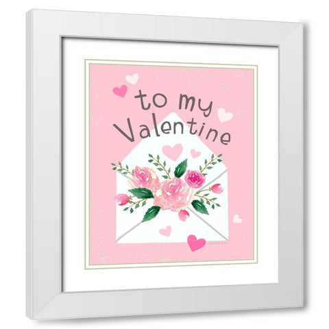 To My Valentine White Modern Wood Framed Art Print with Double Matting by Tyndall, Elizabeth