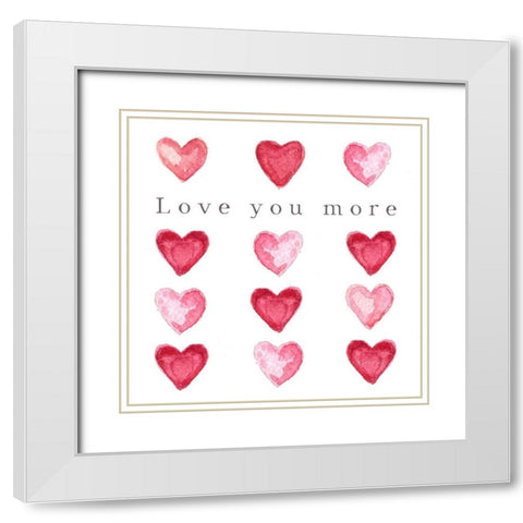 Love You More White Modern Wood Framed Art Print with Double Matting by Tyndall, Elizabeth