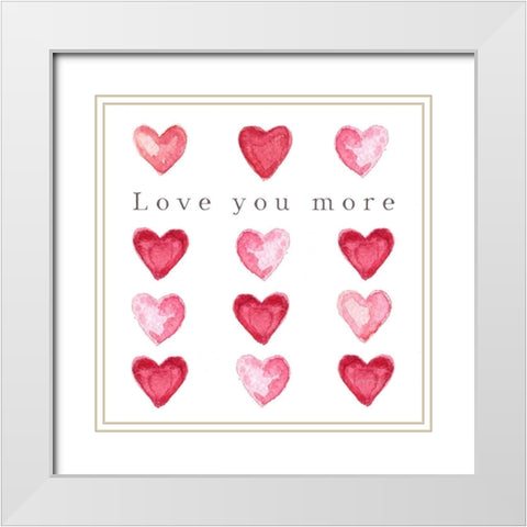 Love You More White Modern Wood Framed Art Print with Double Matting by Tyndall, Elizabeth