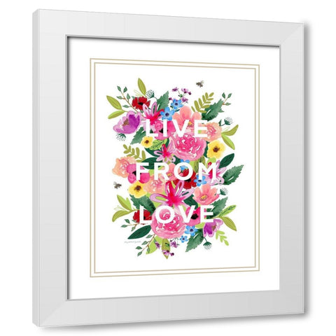 Live from Love White Modern Wood Framed Art Print with Double Matting by Tyndall, Elizabeth