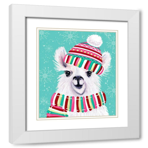 Lotta Llama White Modern Wood Framed Art Print with Double Matting by Tyndall, Elizabeth