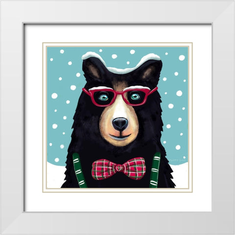 Jer Bear White Modern Wood Framed Art Print with Double Matting by Tyndall, Elizabeth