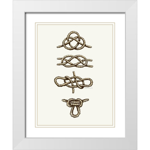 Knot So Fast White Modern Wood Framed Art Print with Double Matting by Tyndall, Elizabeth