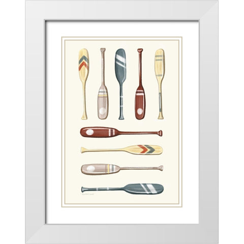 Oar Collection I White Modern Wood Framed Art Print with Double Matting by Tyndall, Elizabeth