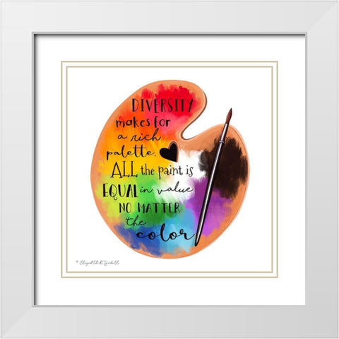 Colors of Diversity White Modern Wood Framed Art Print with Double Matting by Tyndall, Elizabeth