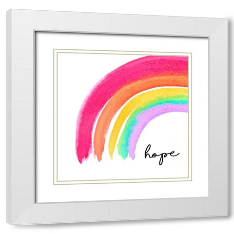 Hope White Modern Wood Framed Art Print with Double Matting by Tyndall, Elizabeth