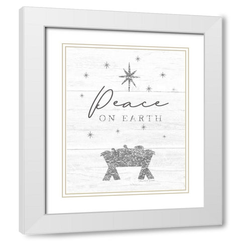 Peace on Earth White Modern Wood Framed Art Print with Double Matting by Tyndall, Elizabeth