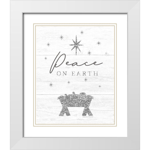 Peace on Earth White Modern Wood Framed Art Print with Double Matting by Tyndall, Elizabeth