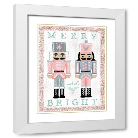 Merry and Bright White Modern Wood Framed Art Print with Double Matting by Tyndall, Elizabeth