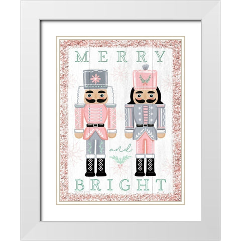 Merry and Bright White Modern Wood Framed Art Print with Double Matting by Tyndall, Elizabeth