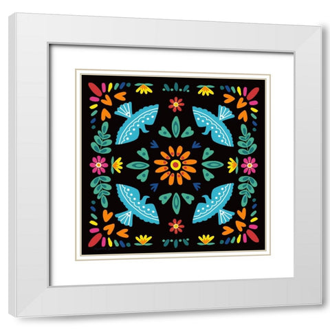 Spanish Tile White Modern Wood Framed Art Print with Double Matting by Tyndall, Elizabeth