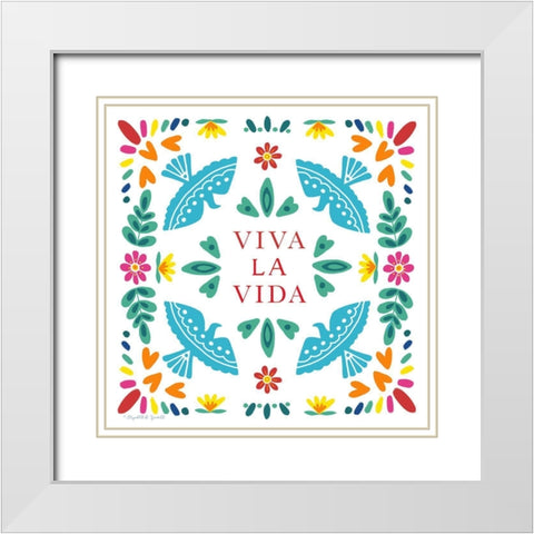 Viva La Vida White Modern Wood Framed Art Print with Double Matting by Tyndall, Elizabeth