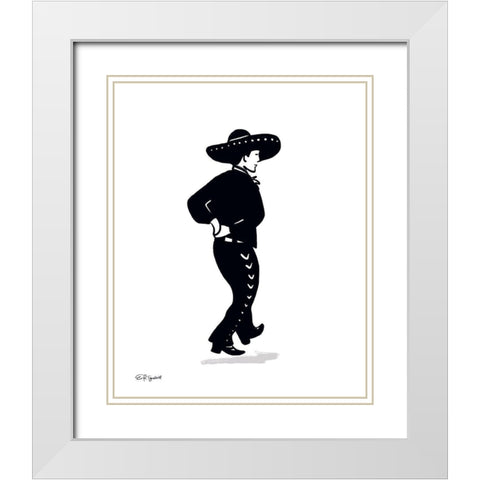 Spanish Dancer White Modern Wood Framed Art Print with Double Matting by Tyndall, Elizabeth