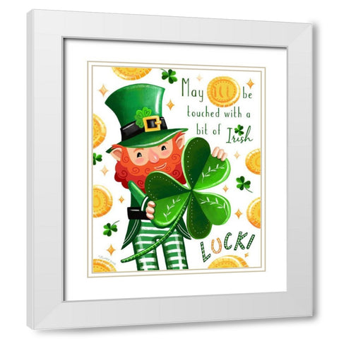 Leprechaun White Modern Wood Framed Art Print with Double Matting by Tyndall, Elizabeth