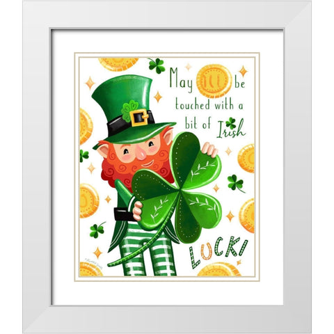 Leprechaun White Modern Wood Framed Art Print with Double Matting by Tyndall, Elizabeth