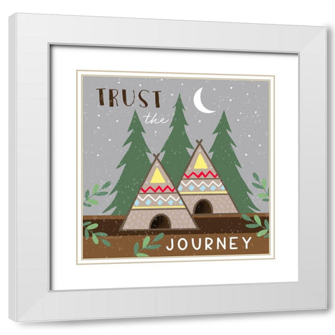 Trust the Journey White Modern Wood Framed Art Print with Double Matting by Tyndall, Elizabeth