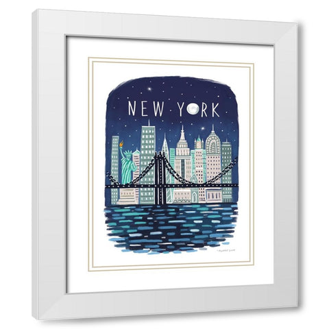 New York White Modern Wood Framed Art Print with Double Matting by Tyndall, Elizabeth