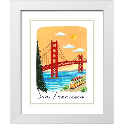 San Francisco White Modern Wood Framed Art Print with Double Matting by Tyndall, Elizabeth