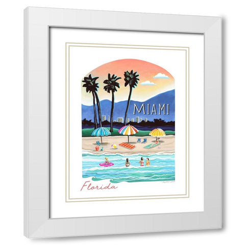 Miami White Modern Wood Framed Art Print with Double Matting by Tyndall, Elizabeth