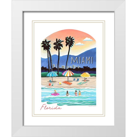 Miami White Modern Wood Framed Art Print with Double Matting by Tyndall, Elizabeth